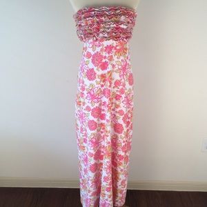 Lilly Pulitzer Vintage Strapless Maxi Dress Sz M